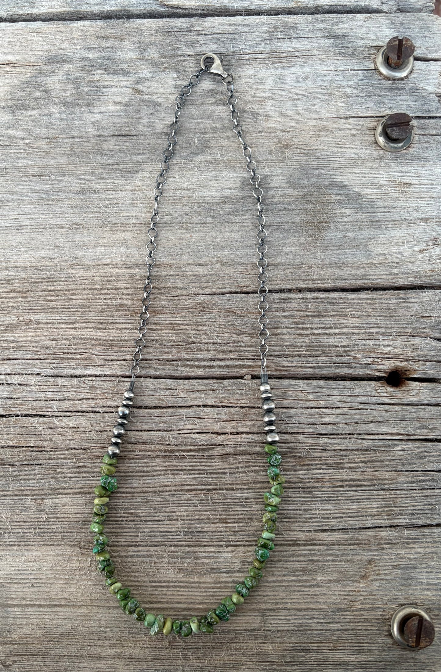 Sonoran Gold Turquoise Chip and Pearl Necklace