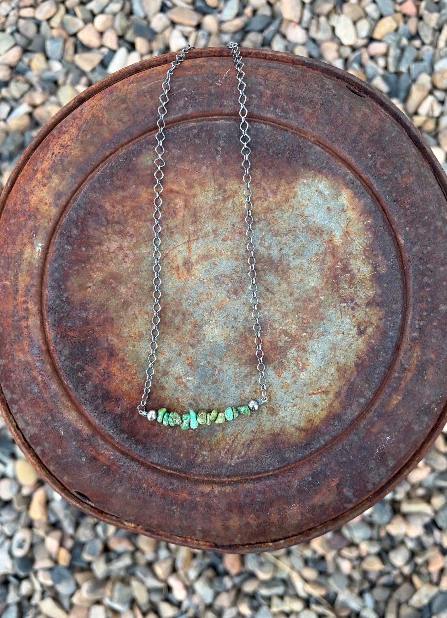 Sonoran Gold Turquoise Chip and Pearl Necklace