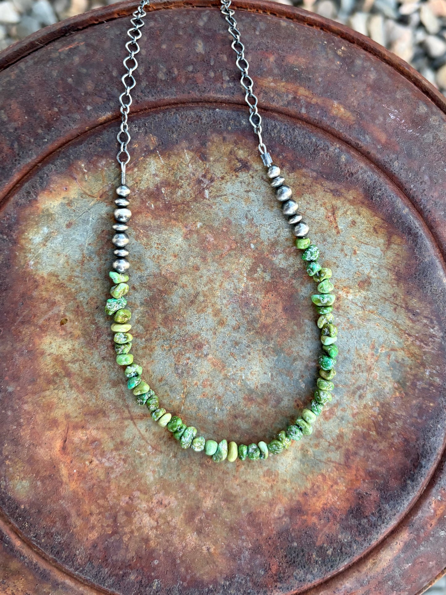 Sonoran Gold Turquoise Chip and Pearl Necklace
