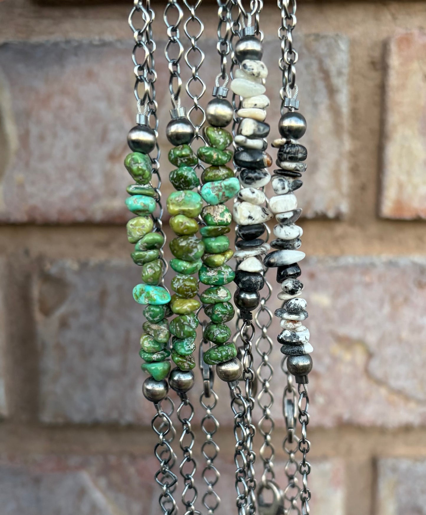 Sonoran Gold Turquoise Chip and Pearl Necklace