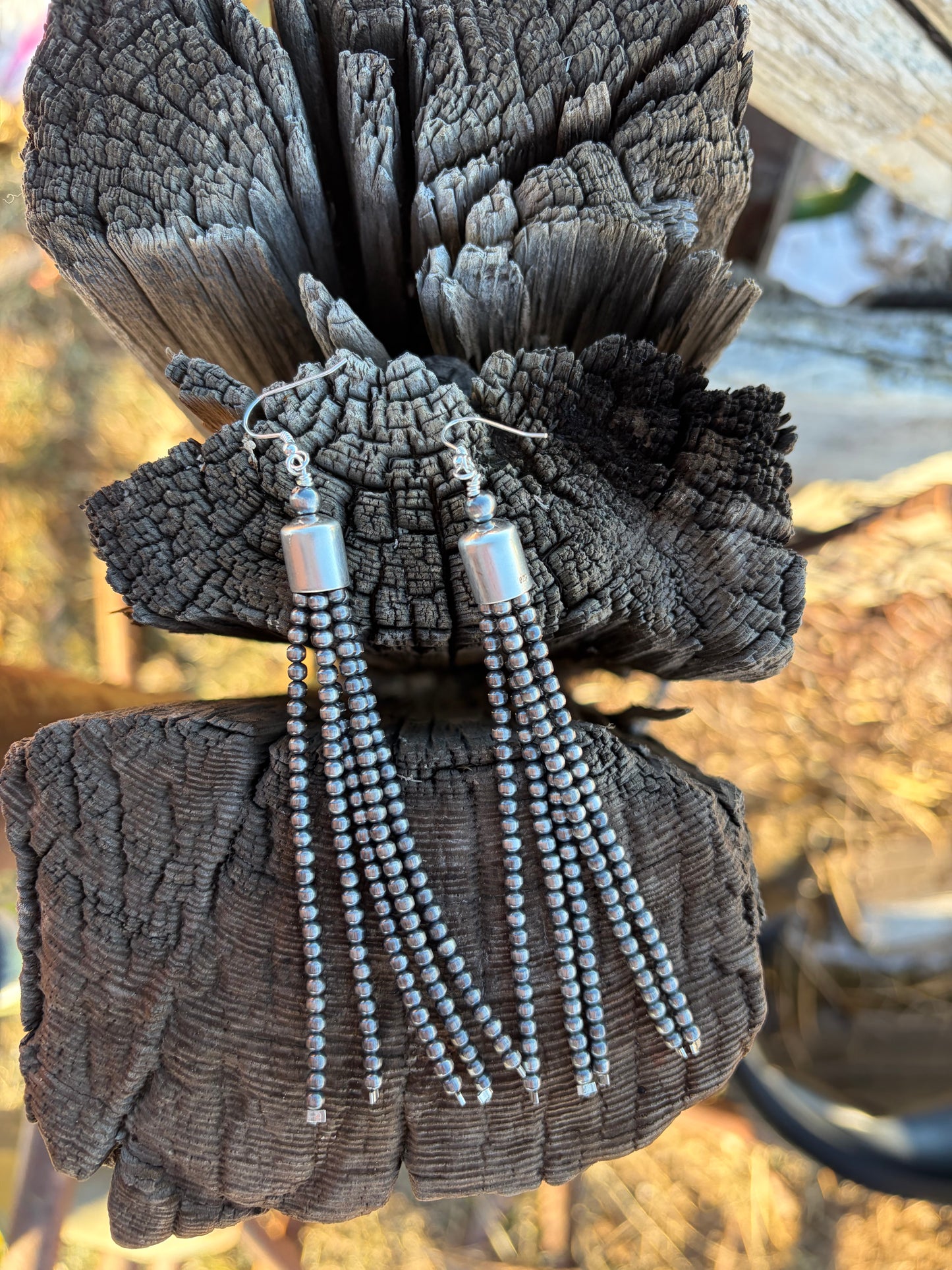 3mm Pearl Tassel Earrings - Long
