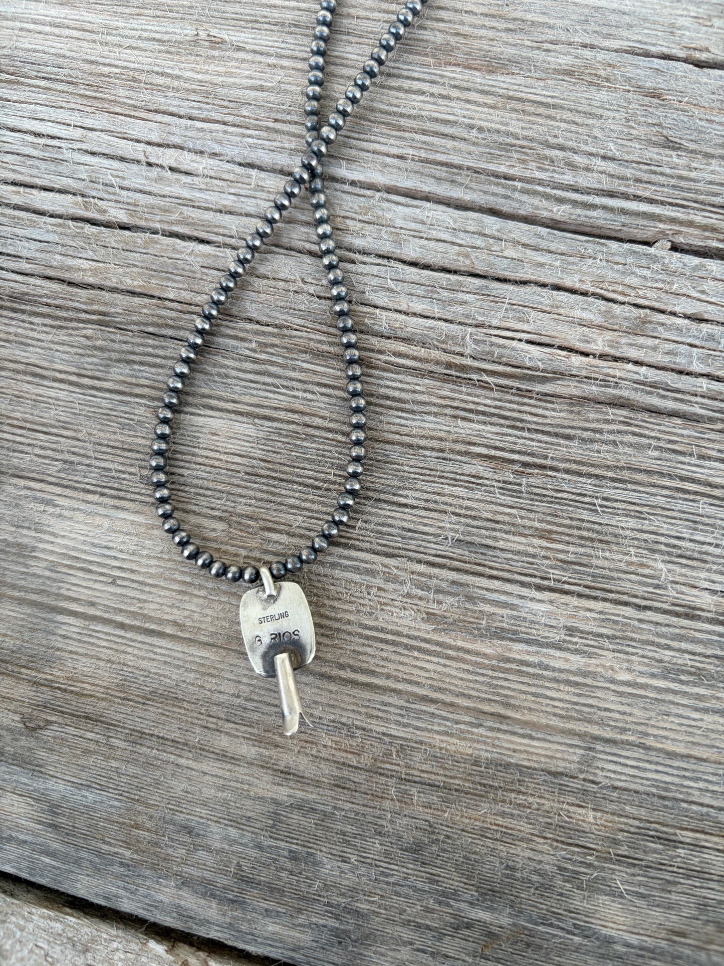 White Water Pendant on Pearl Necklace