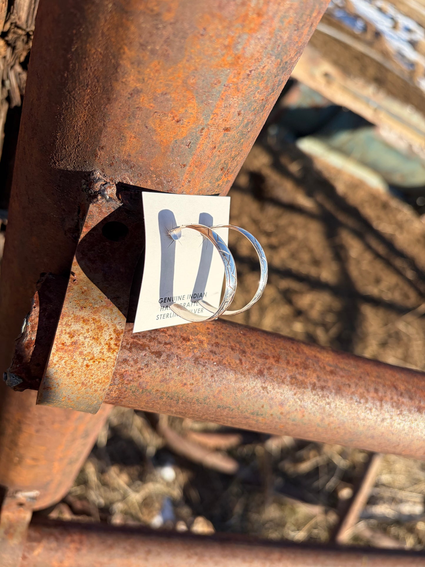 Large Zigzag Stamped Hoop Earrings