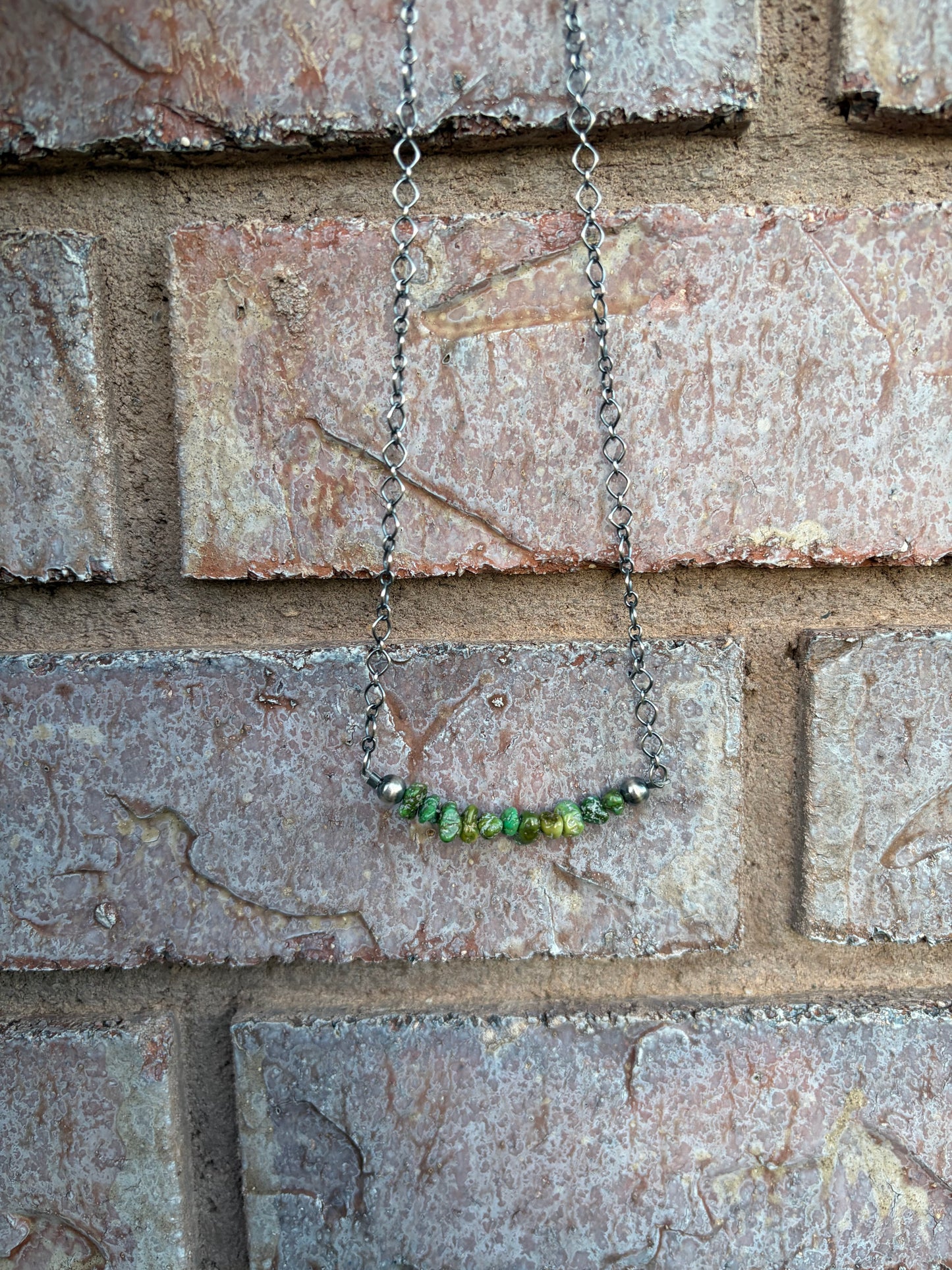 Sonoran Gold Turquoise Chip and Pearl Necklace