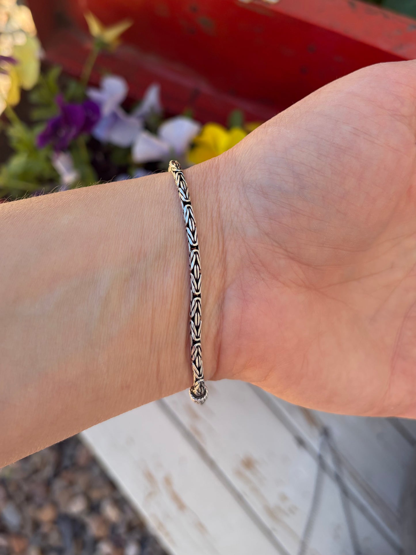Sterling Silver Byzantine Bracelet