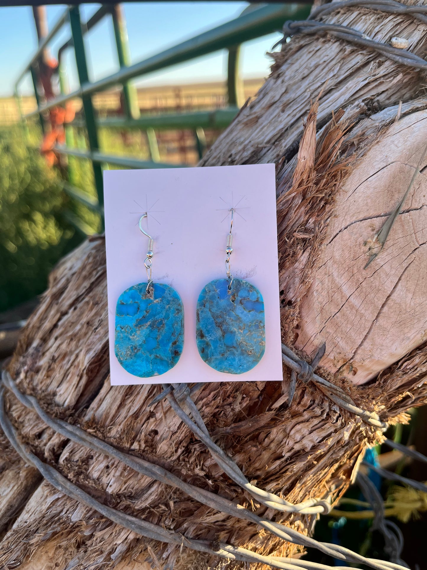 Turquoise Slab Earrings