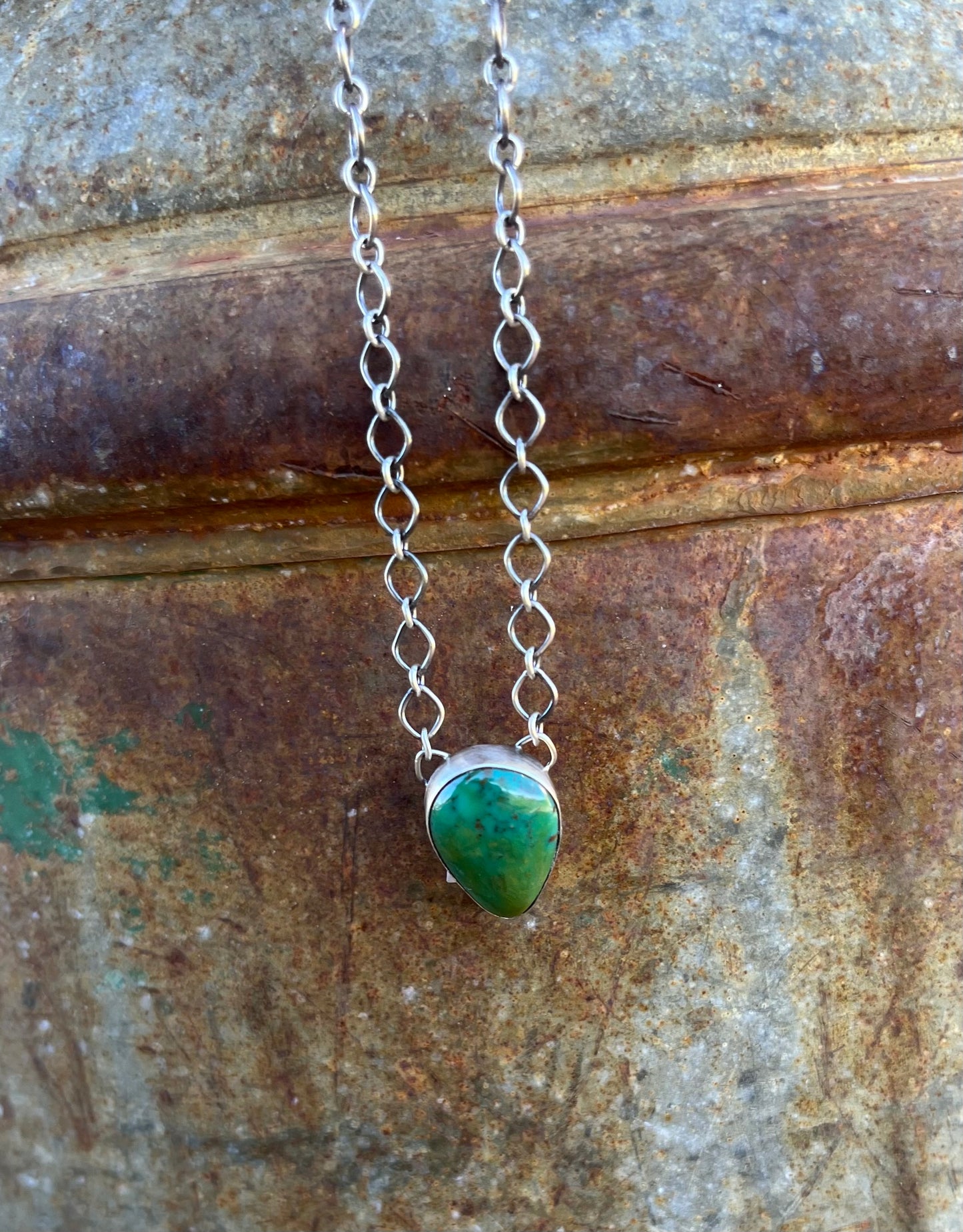 Green Turquoise Chain Necklace