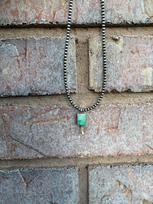 White Water Pendant on Pearl Necklace