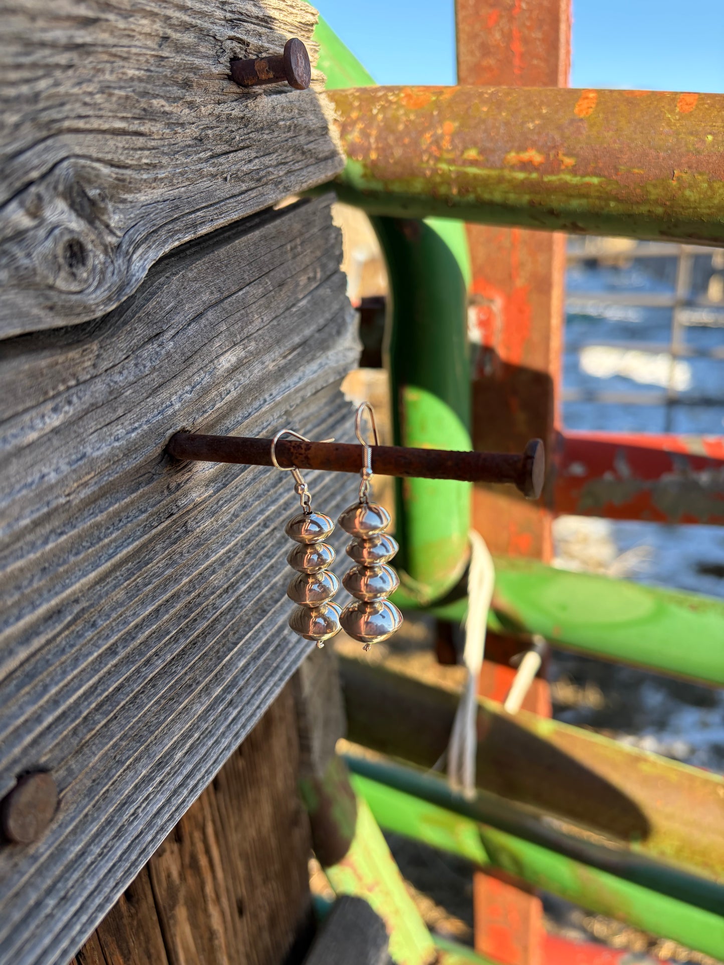 Handmade Navajo Pearl Drop Earrings