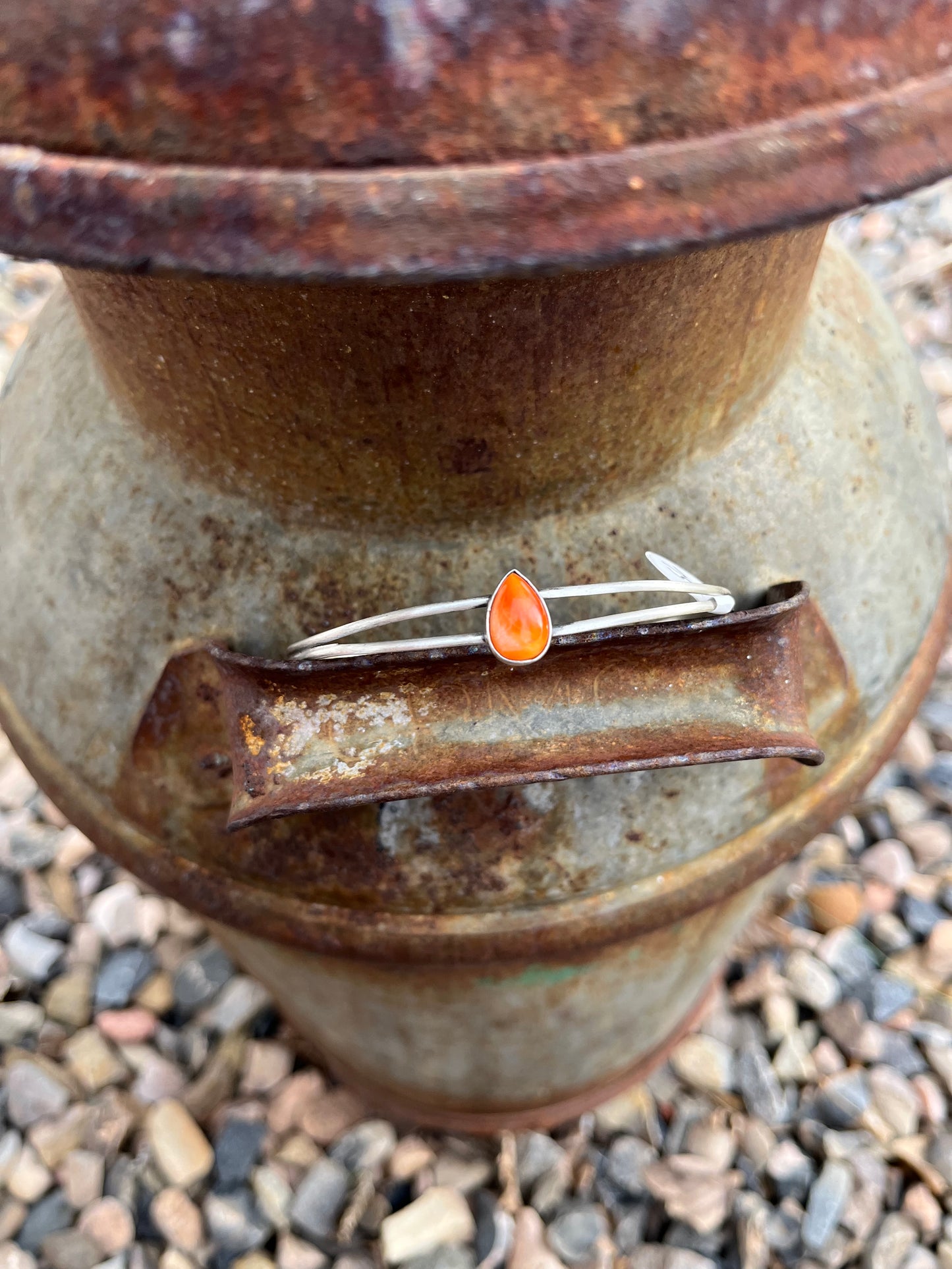 Orange Spiny Teardrop Cuff