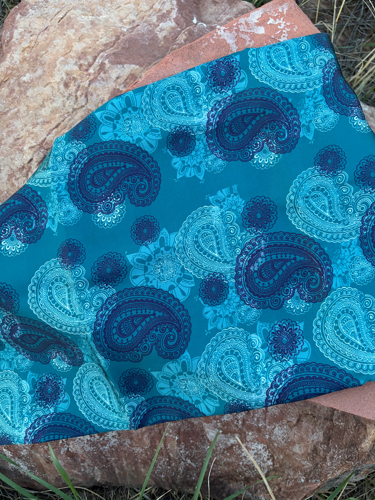 Shades of Blue Paisley Wild Rag