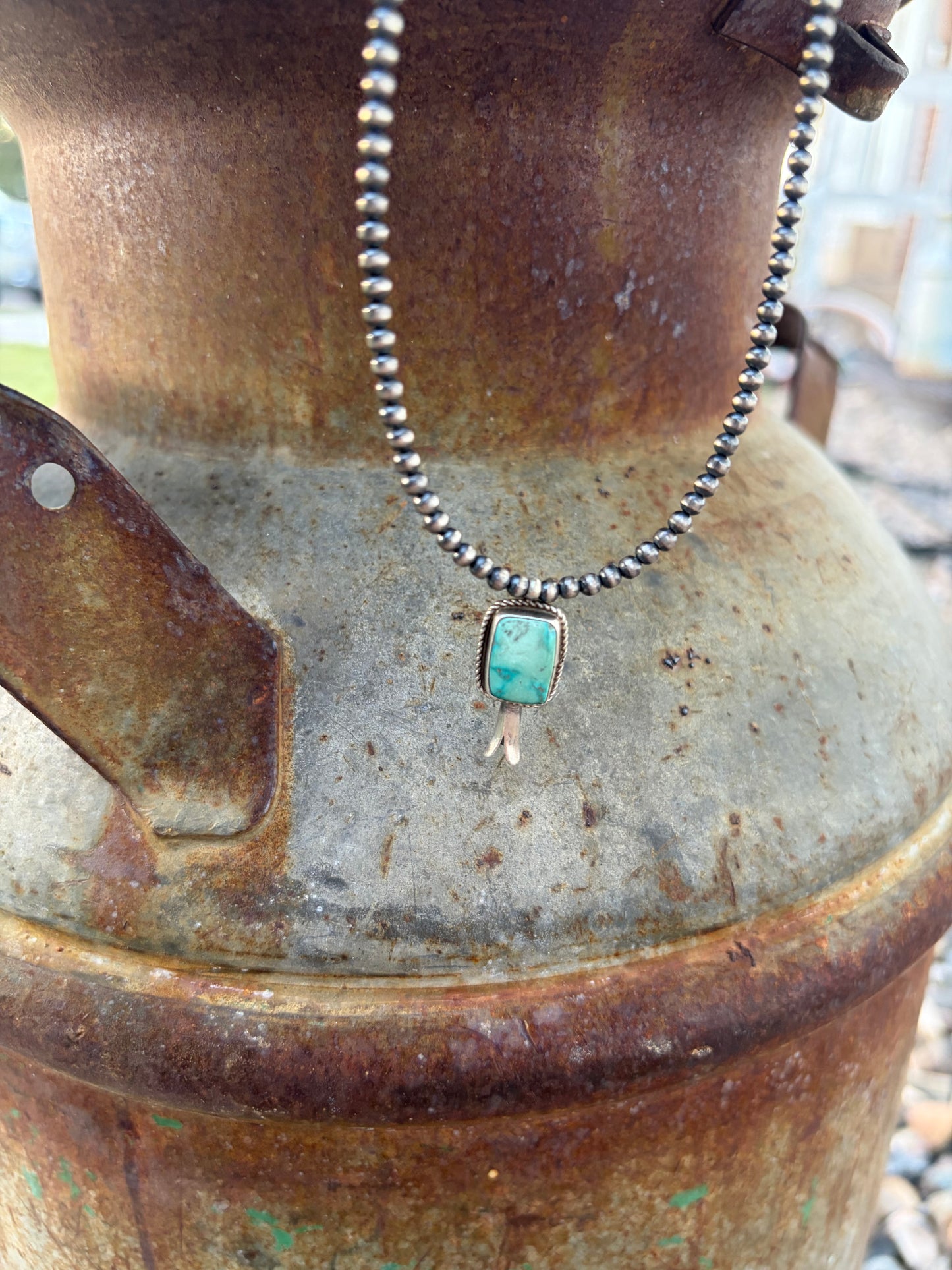 White Water Pendant on Pearl Necklace