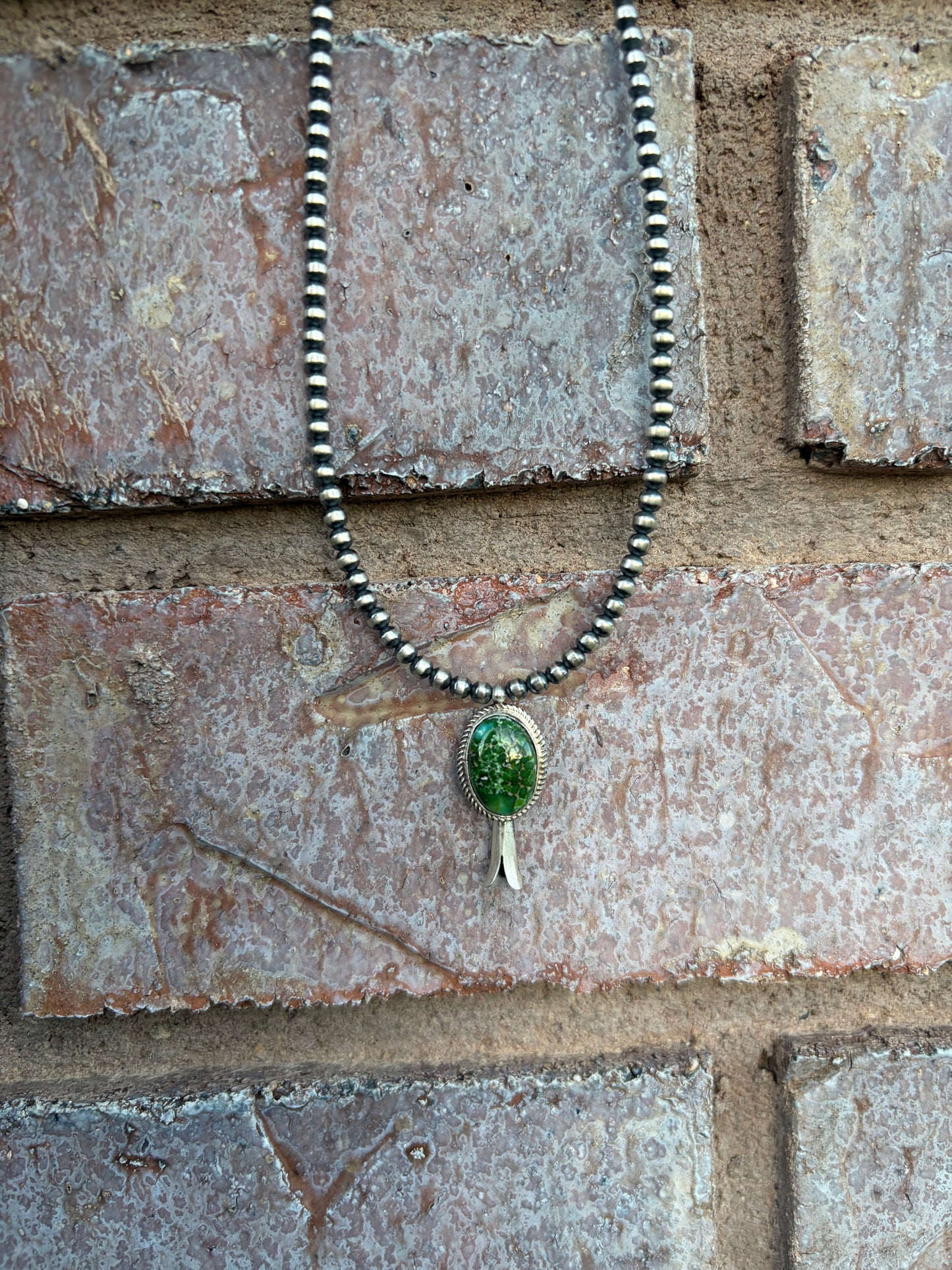 Sonoran Gold Pendant on Pearl Necklace