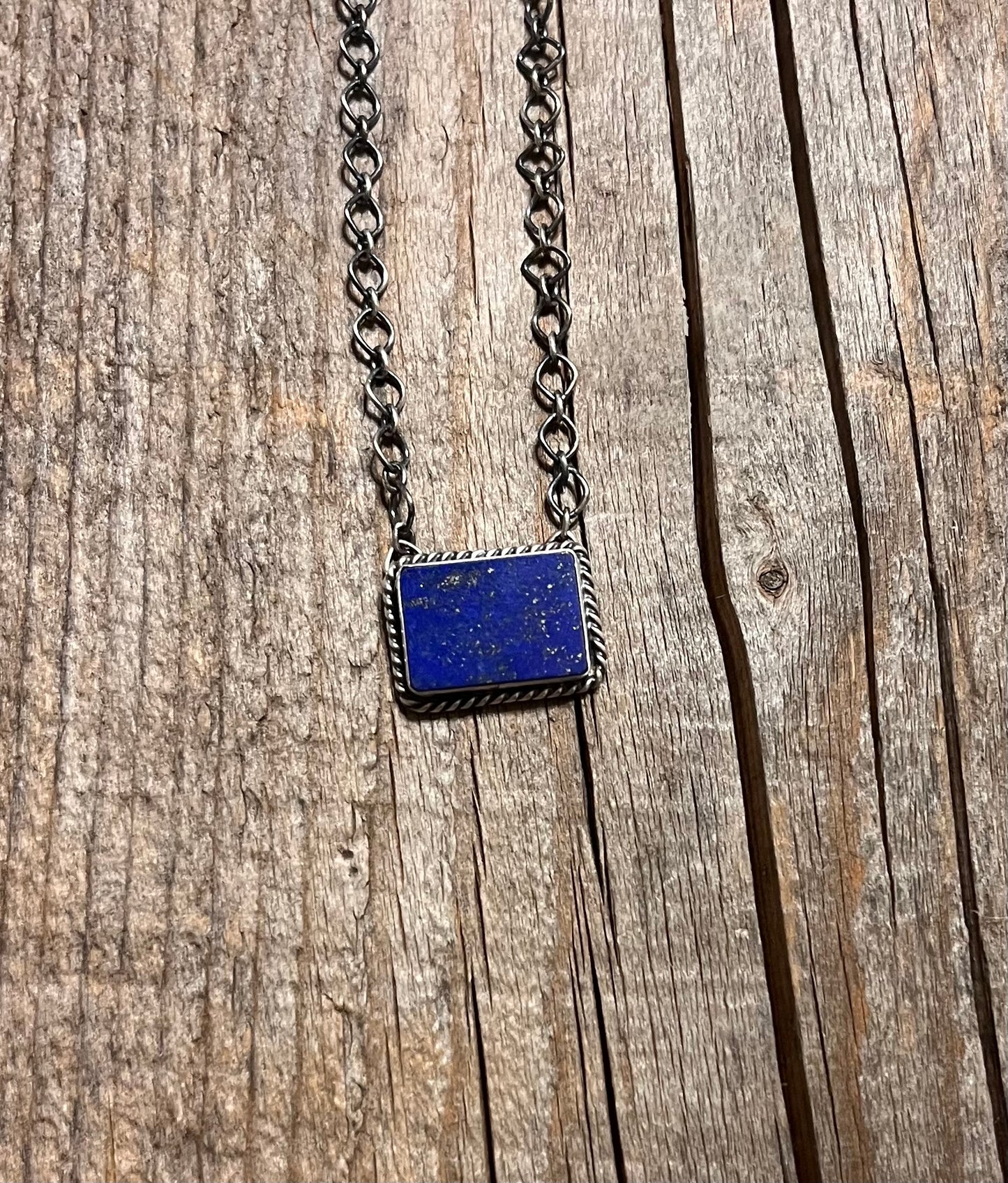 Blue Lapis Chain Necklace