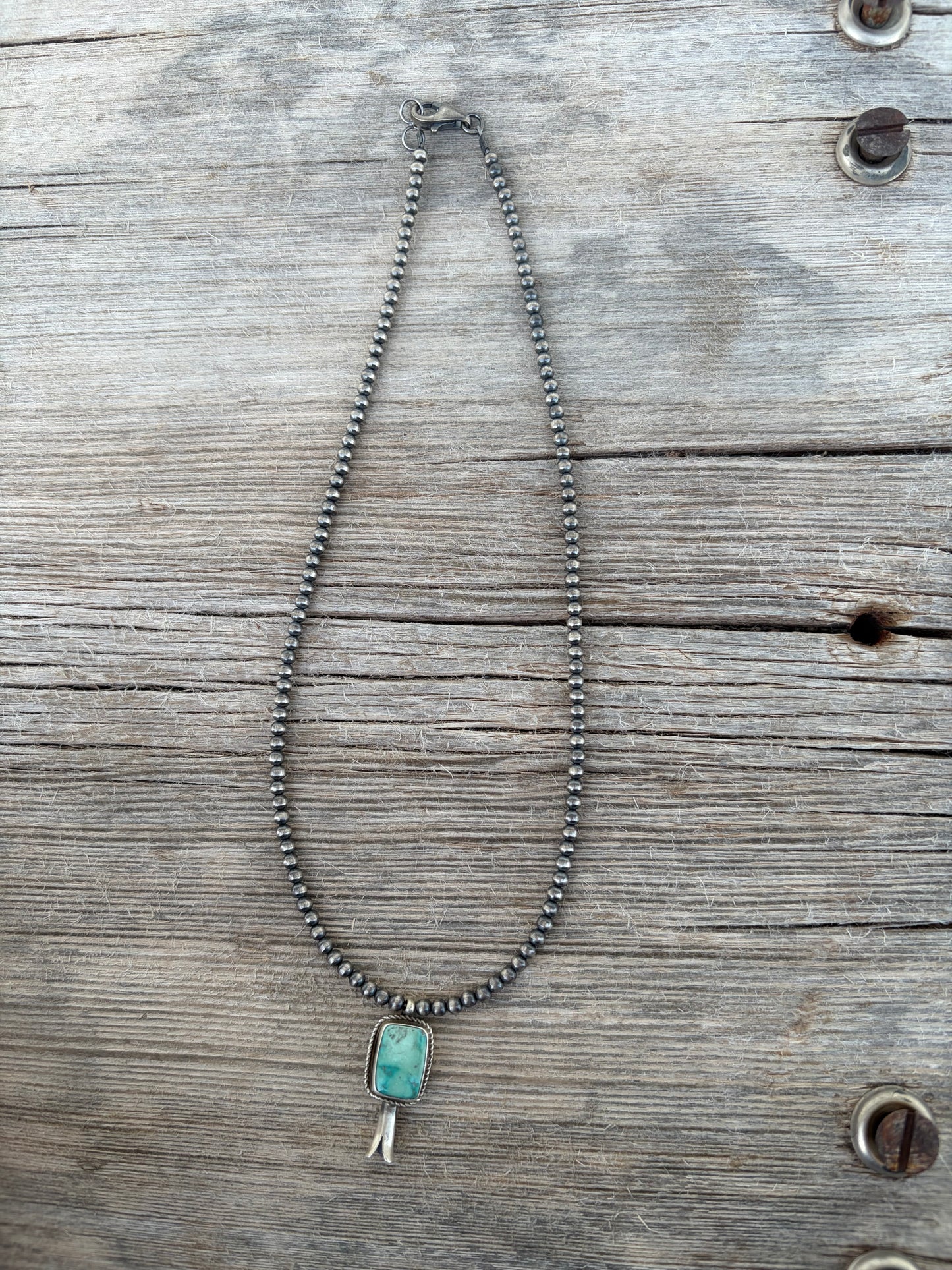 White Water Pendant on Pearl Necklace