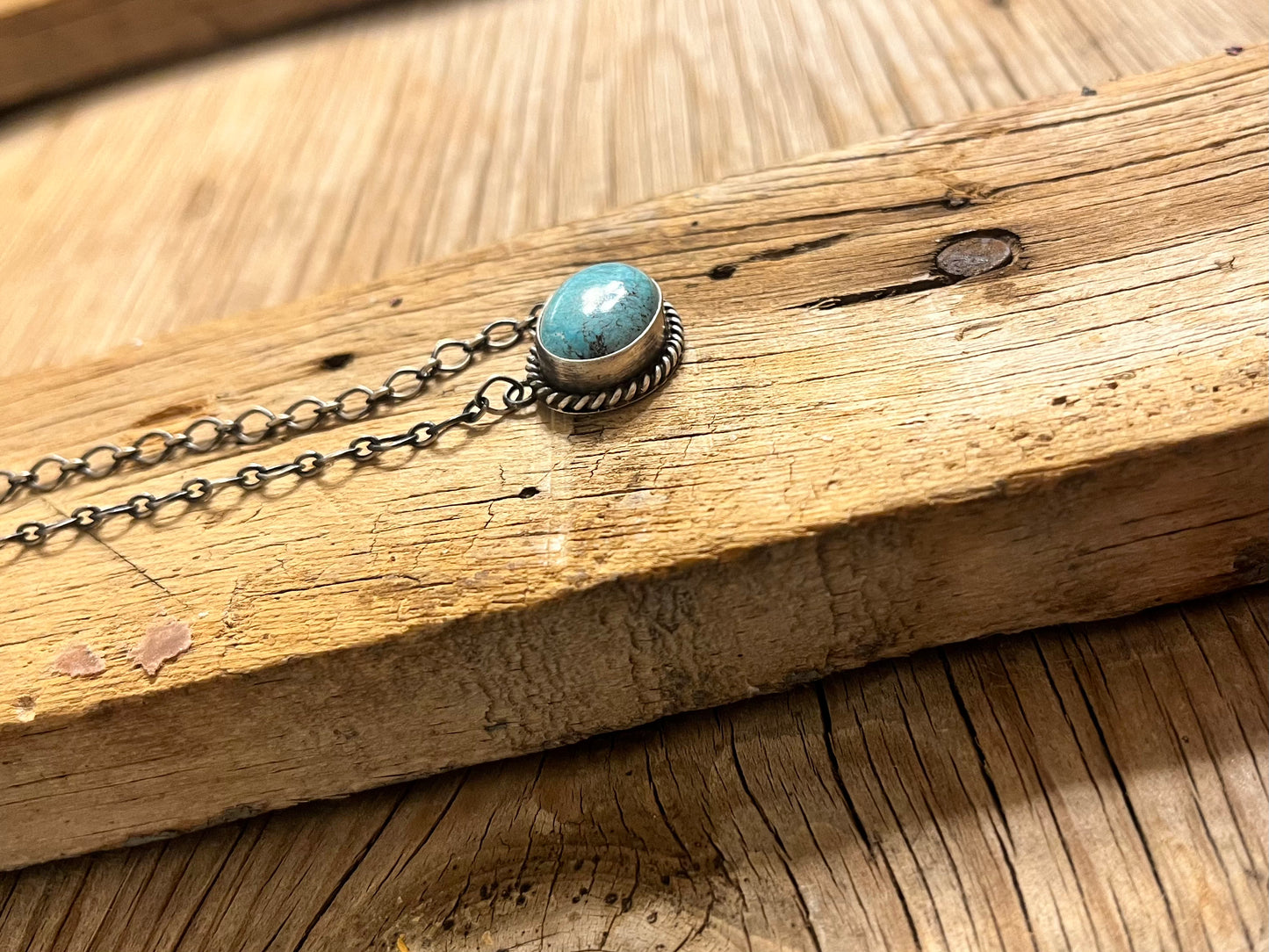 Oval Turquoise Chain Necklace