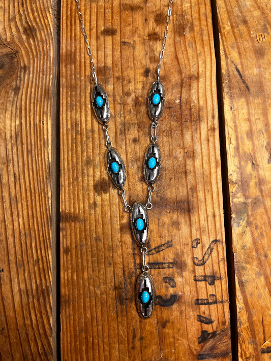 Shadow Box Lariat Necklace Set