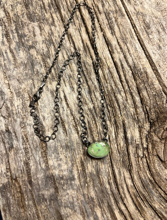 Earthy Green Chain Necklace