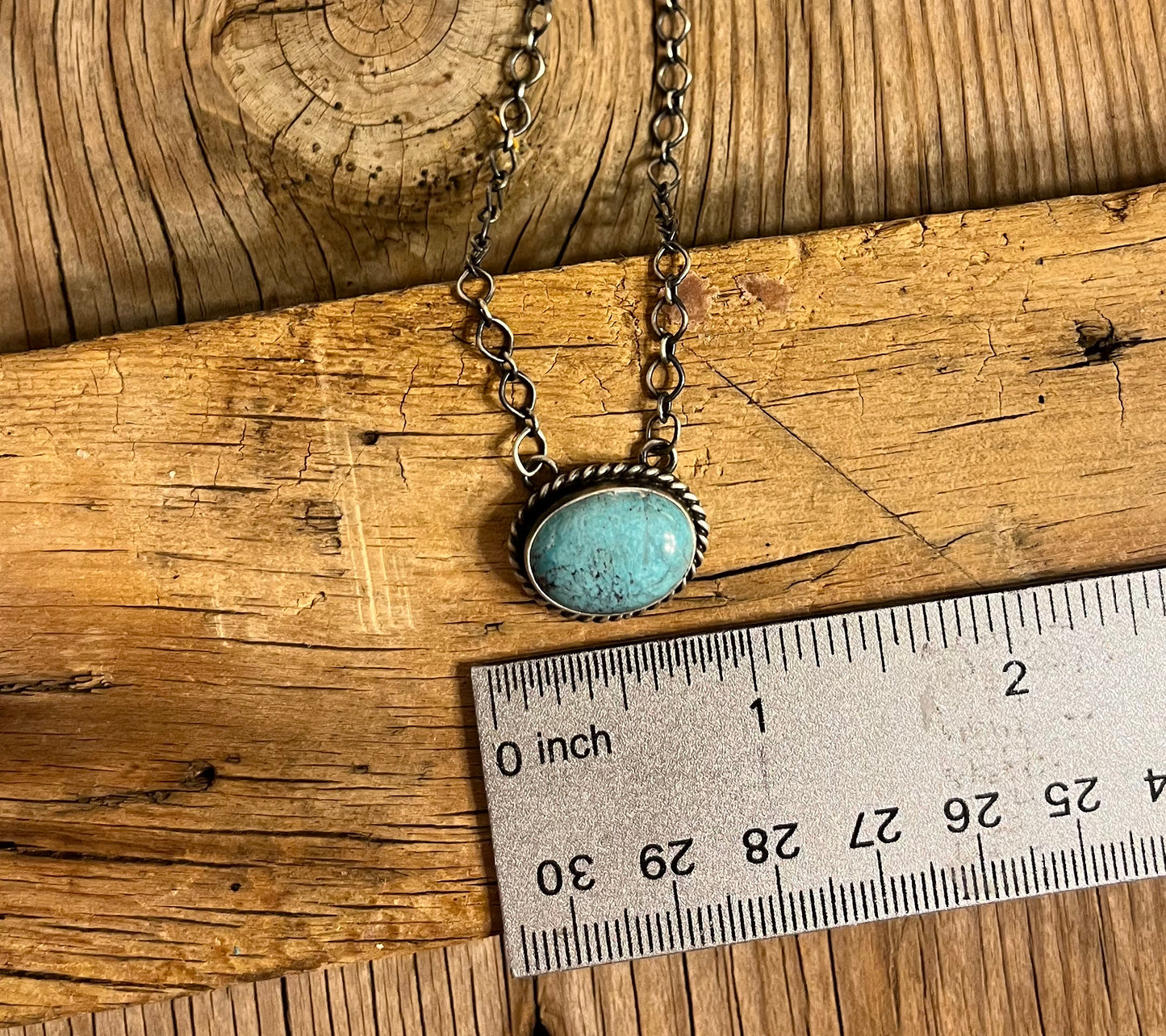 Oval Turquoise Chain Necklace