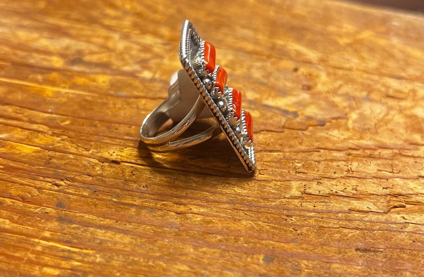 4 Stone Coral Ring