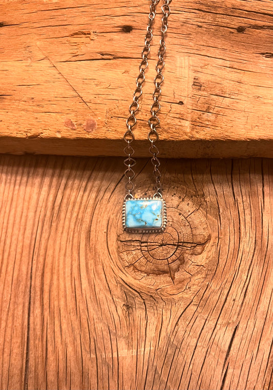 Sky Blue Turquoise Chain Necklace