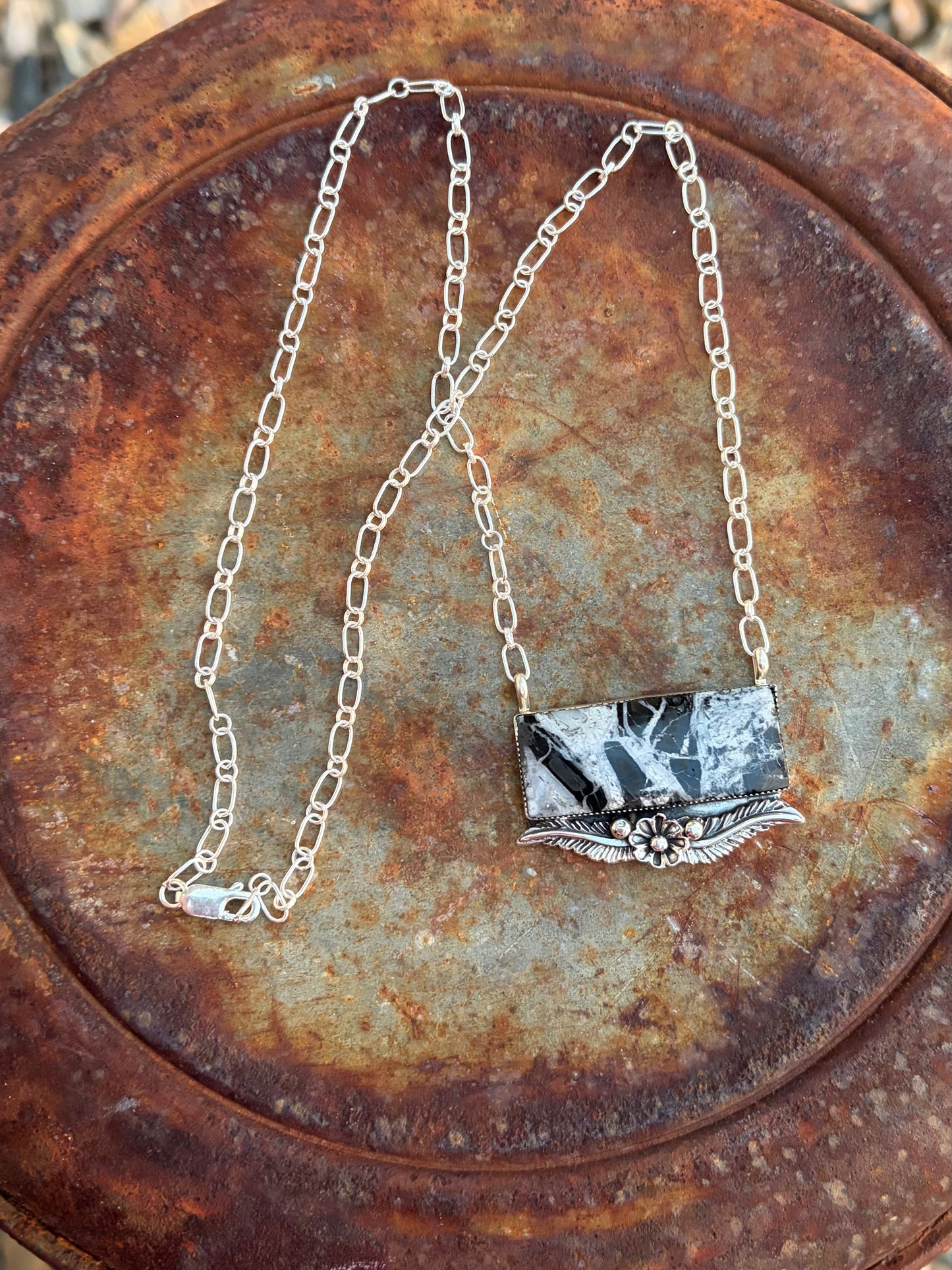 White Buffalo Bar Necklace