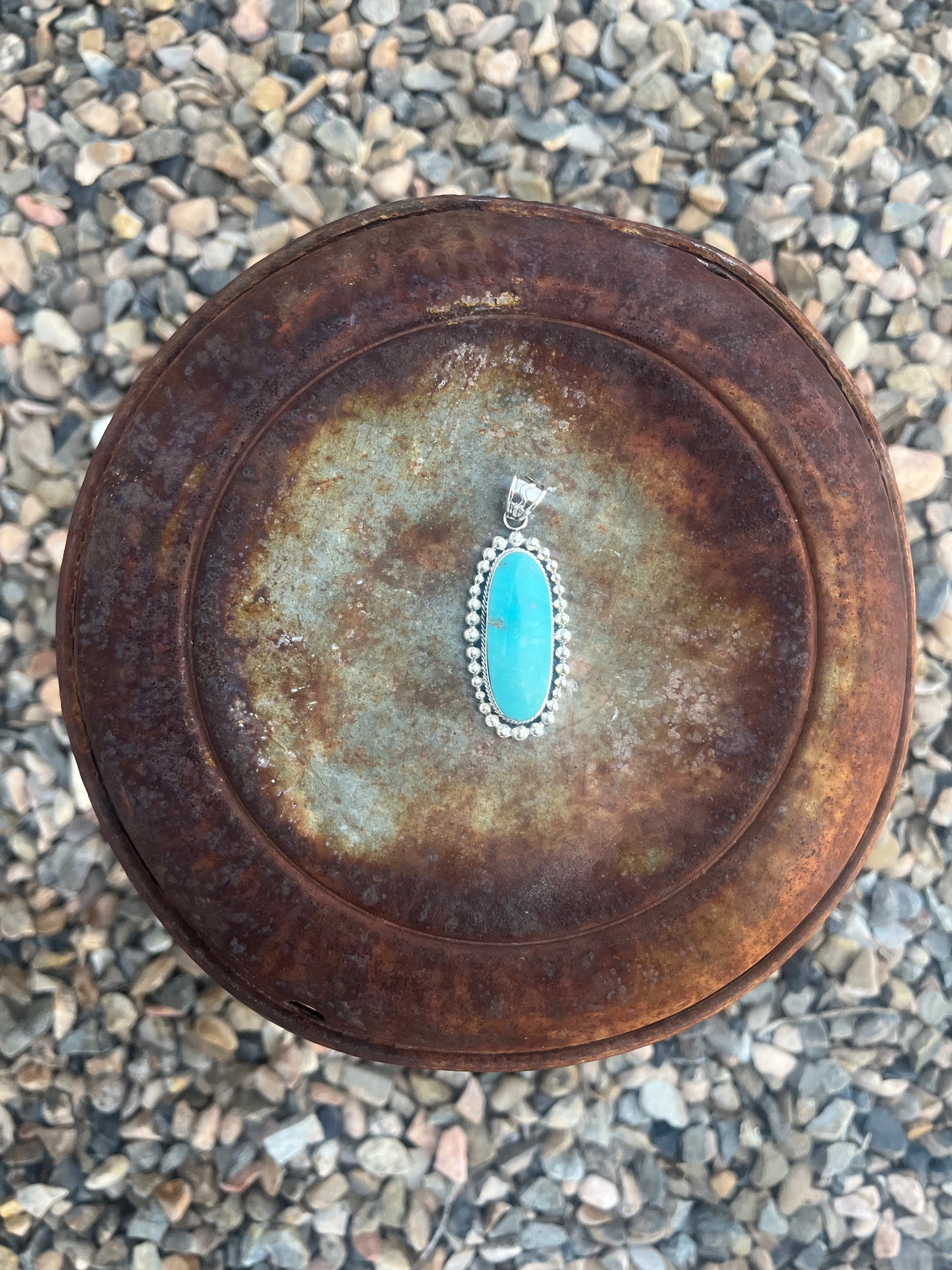 Wyoming Sky Big Oval Pendant