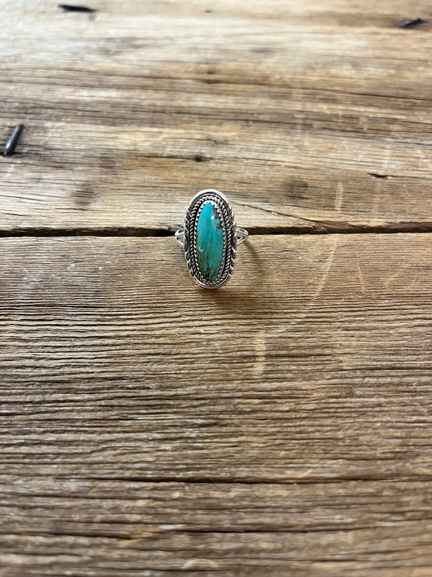 Long Oval Turquoise Ring