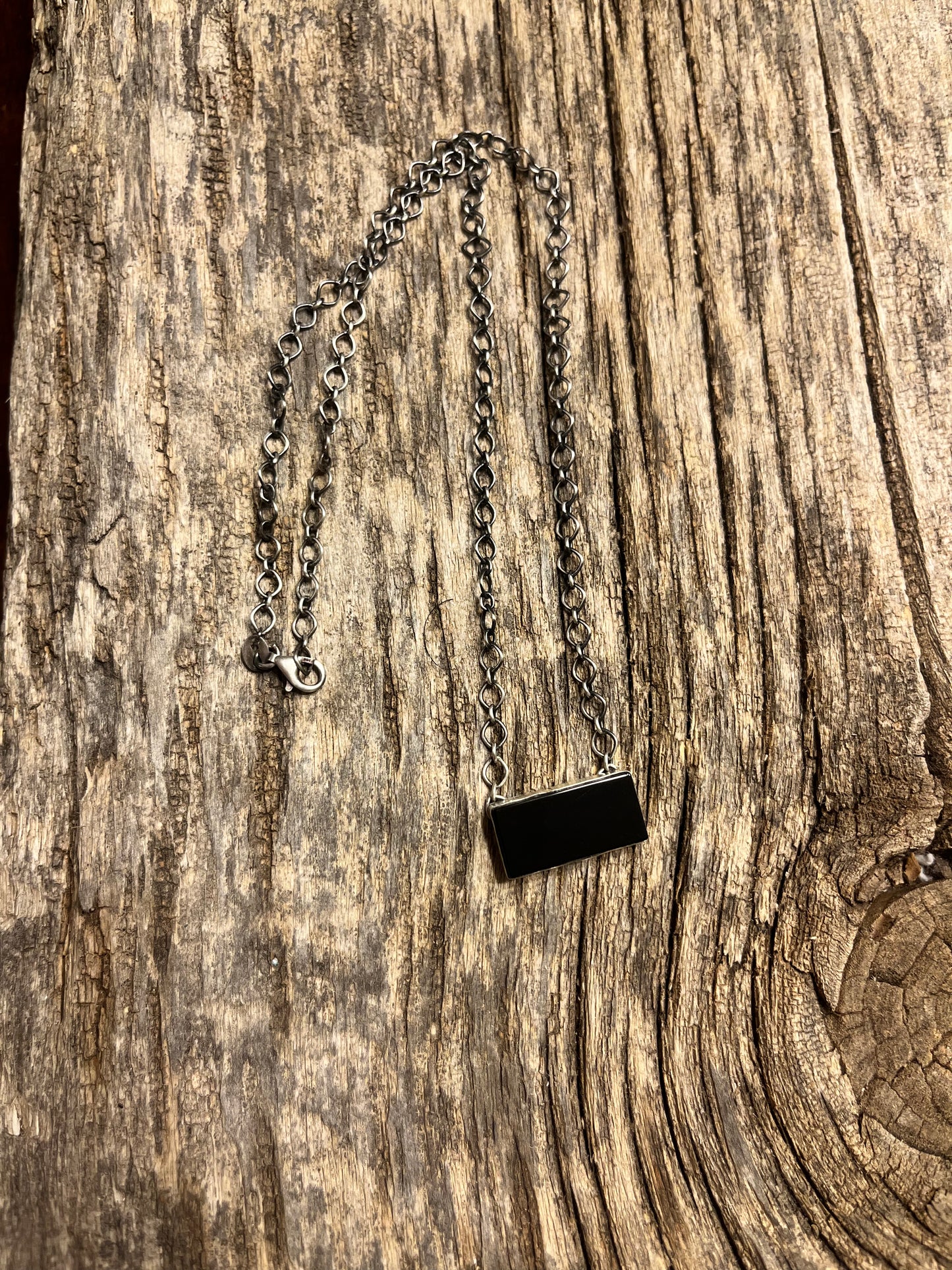 Onyx Bar Chain Necklace