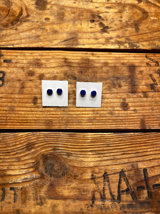 Simple Lapis Stud Earrings