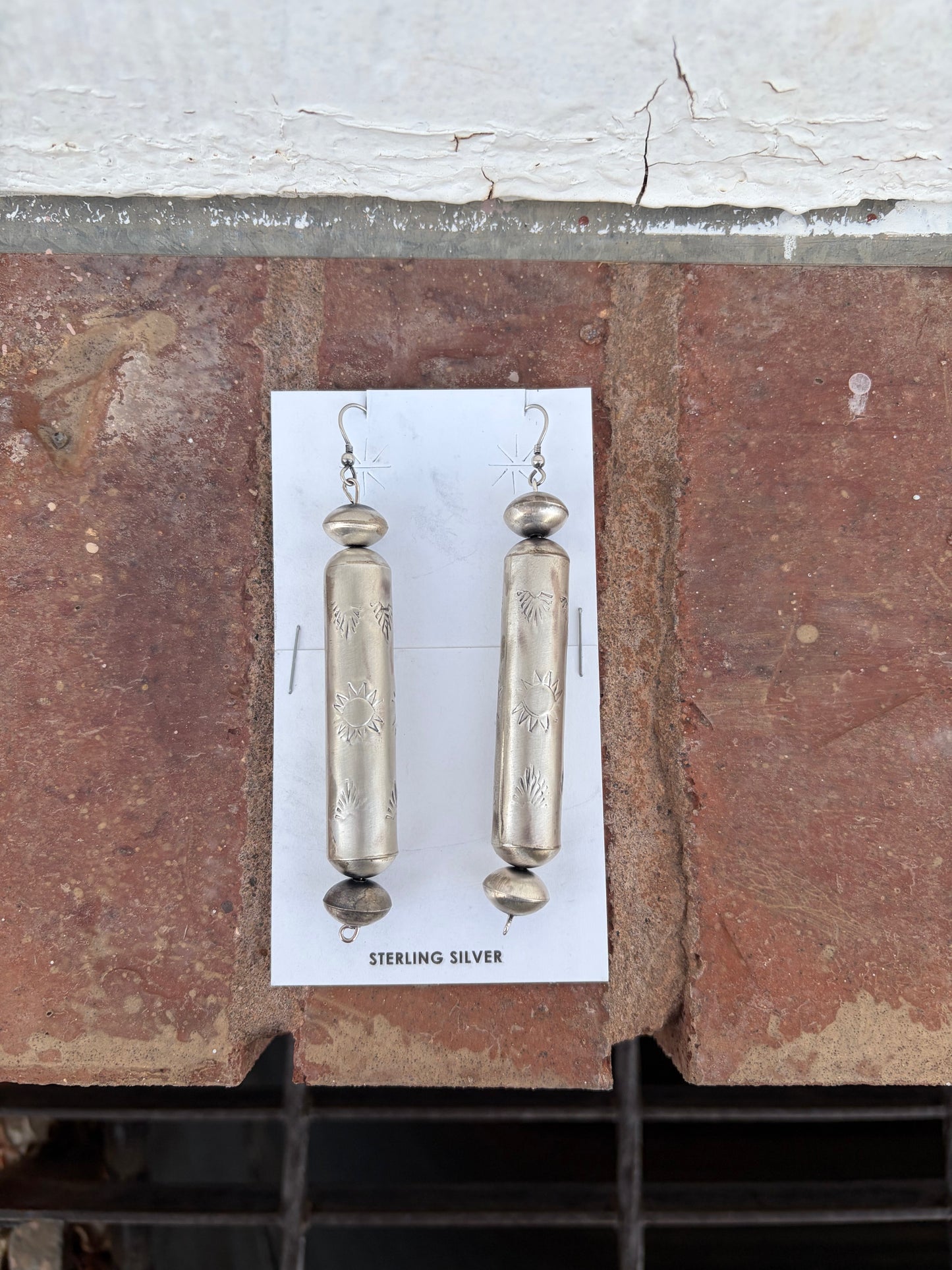 Handmade Sterling Barrel Earrings