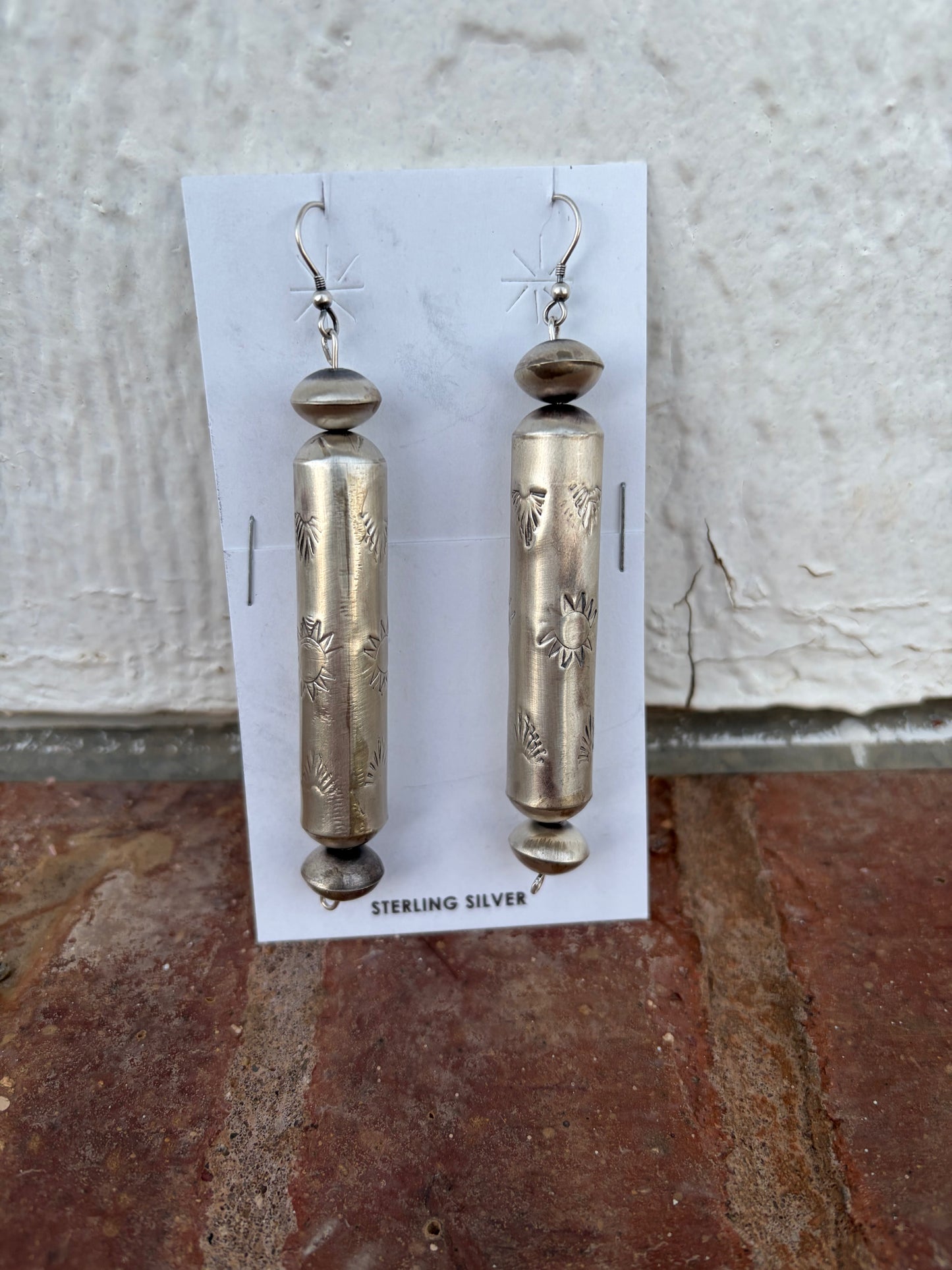 Handmade Sterling Barrel Earrings