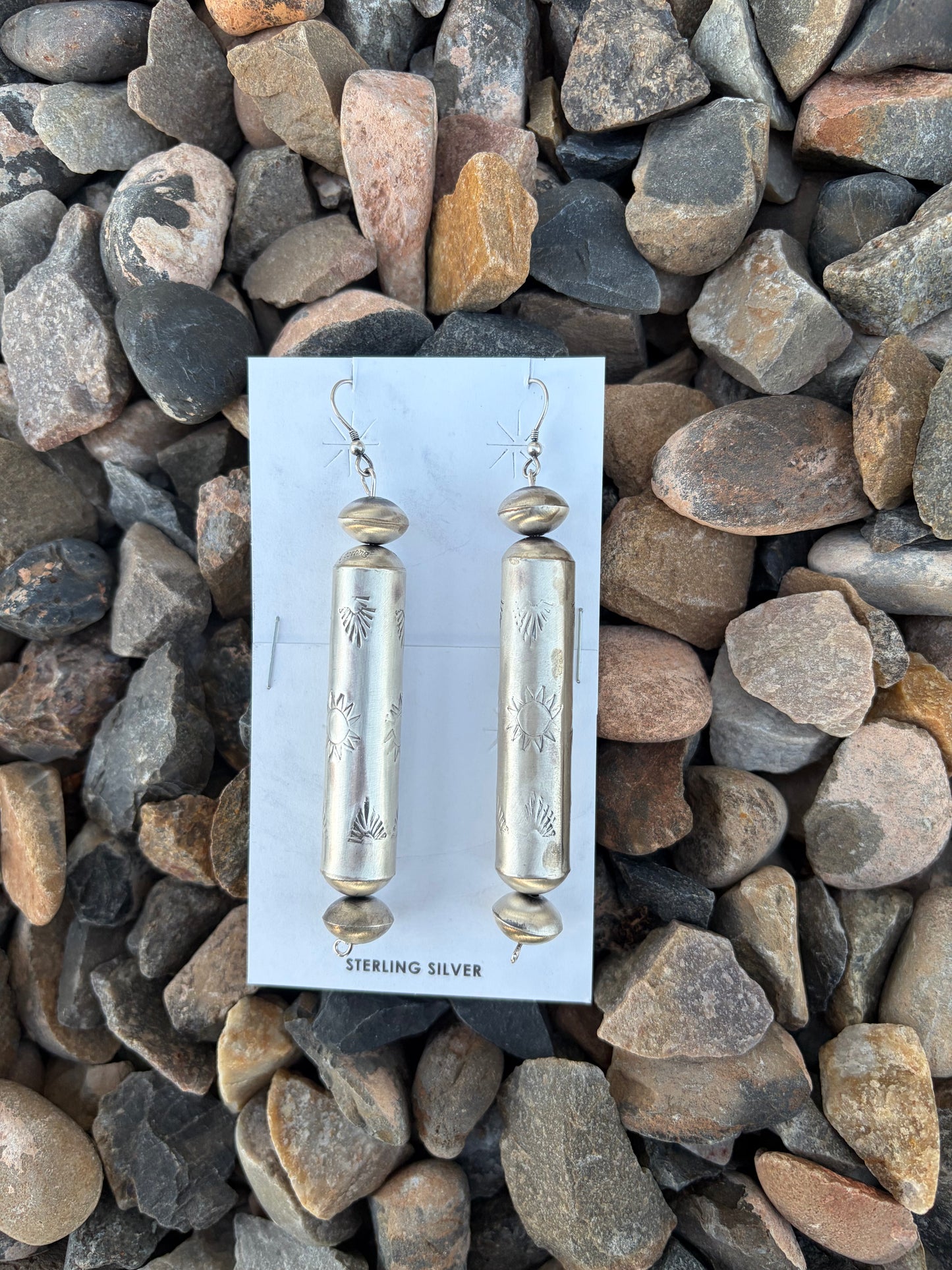 Handmade Sterling Barrel Earrings