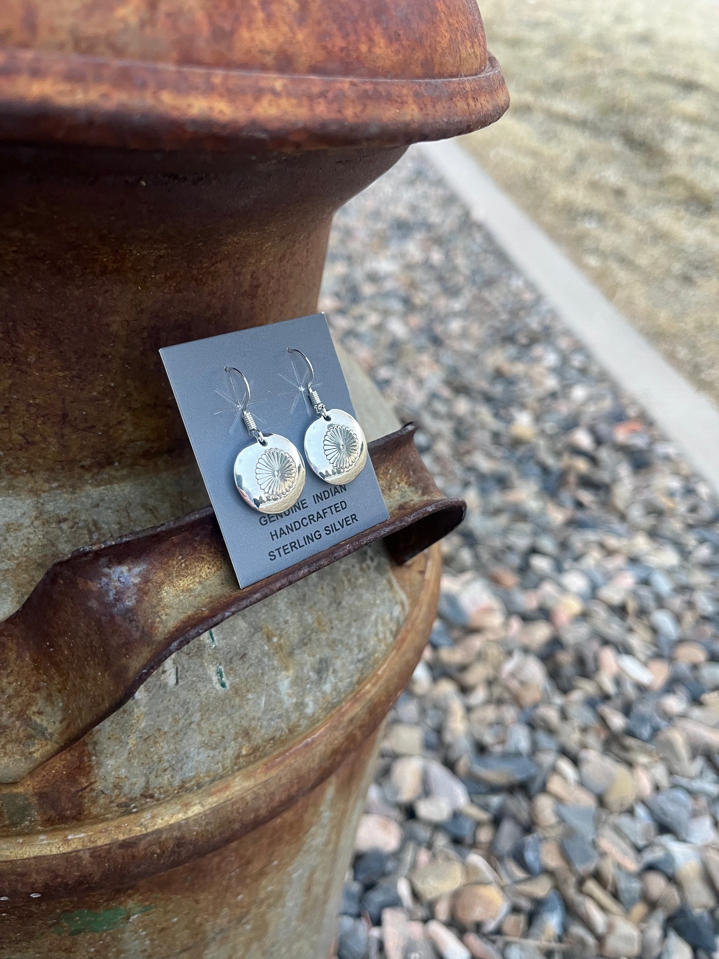 Circle Stamped Earrings