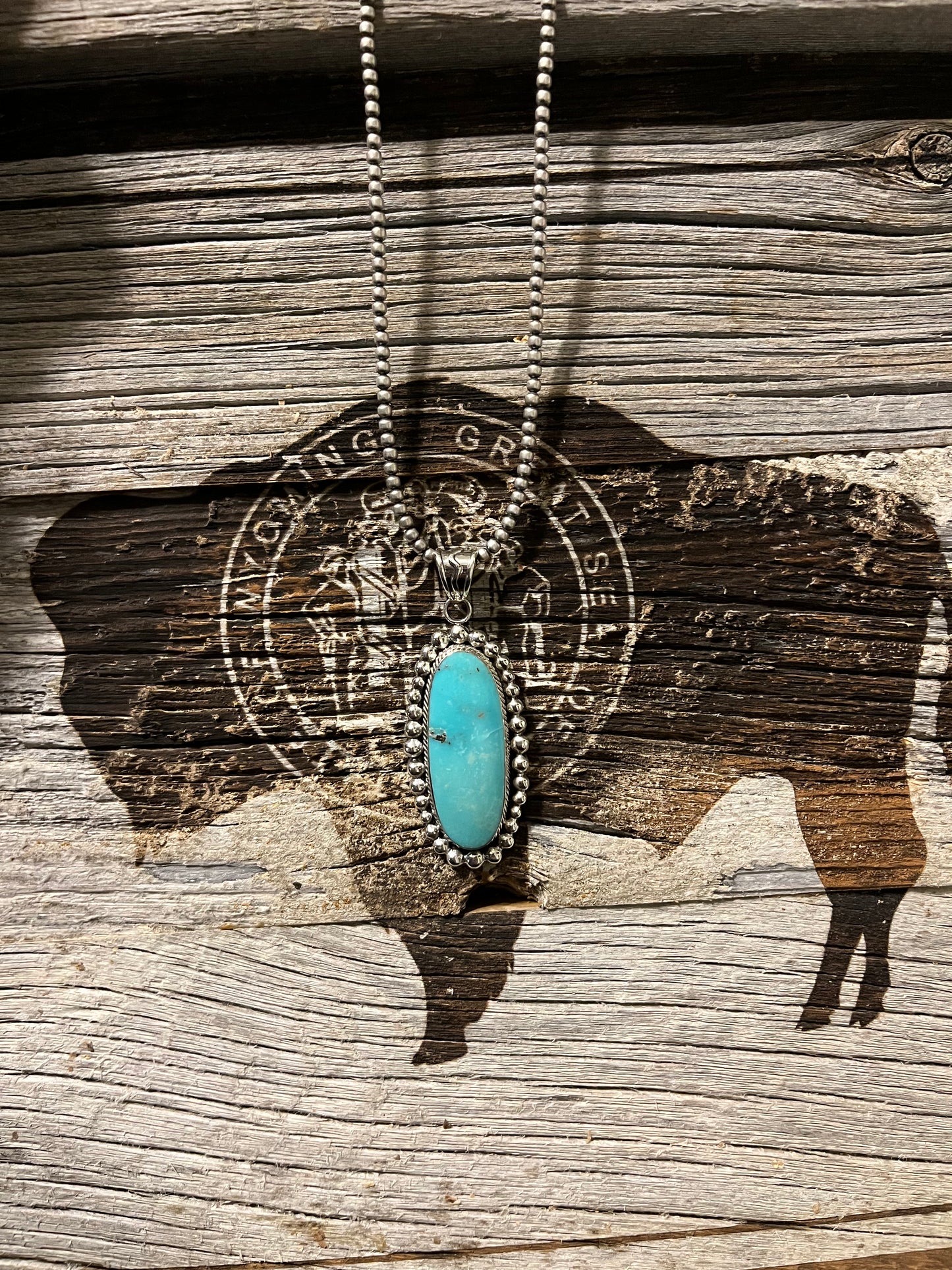 Wyoming Sky Big Oval Pendant