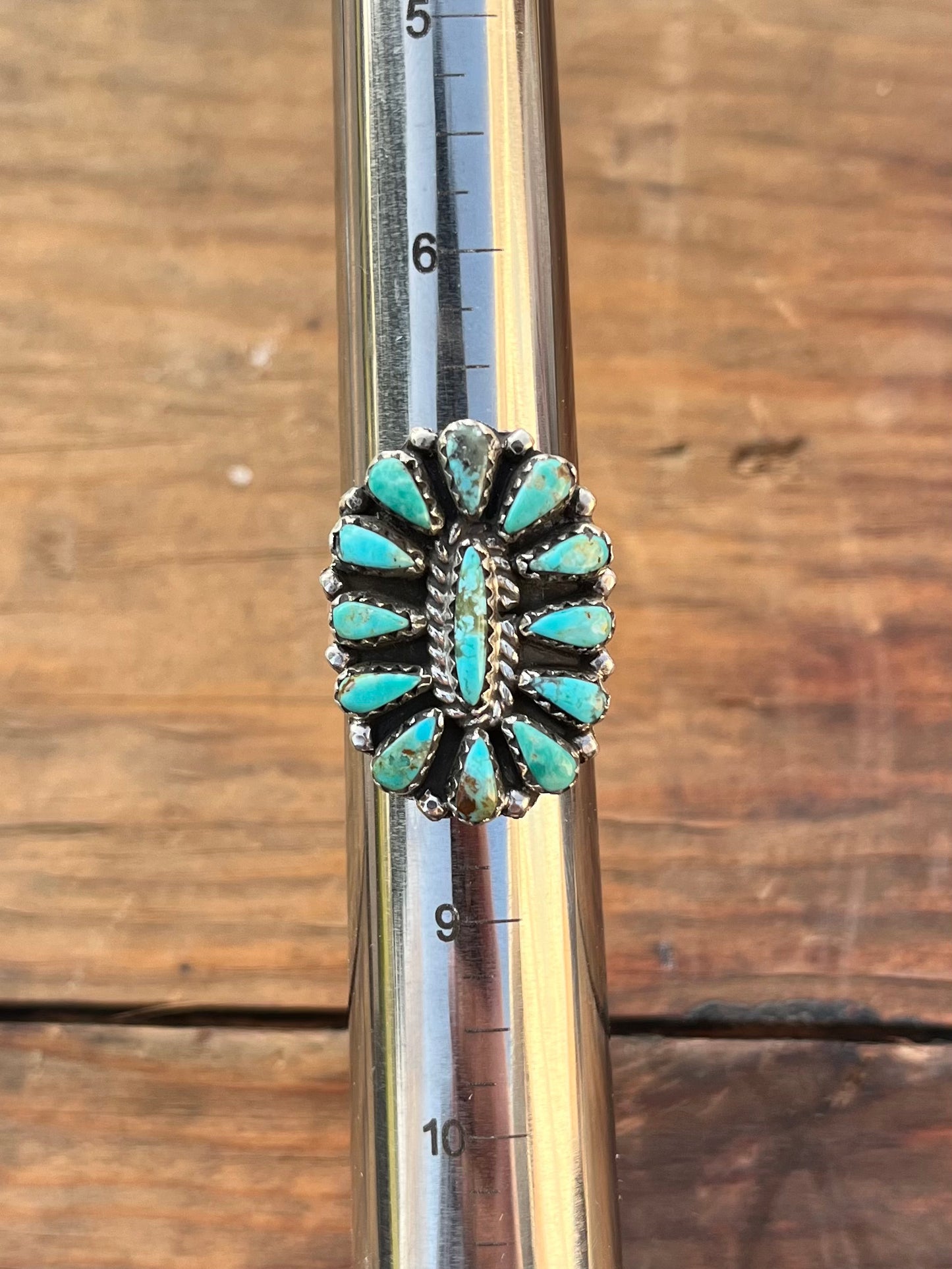 Green/Blue Oval Cluster Ring