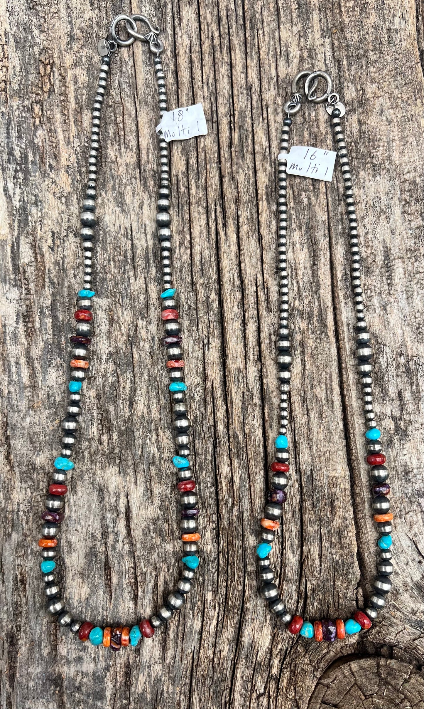 Navajo Pearl + Multi-Stone Necklace