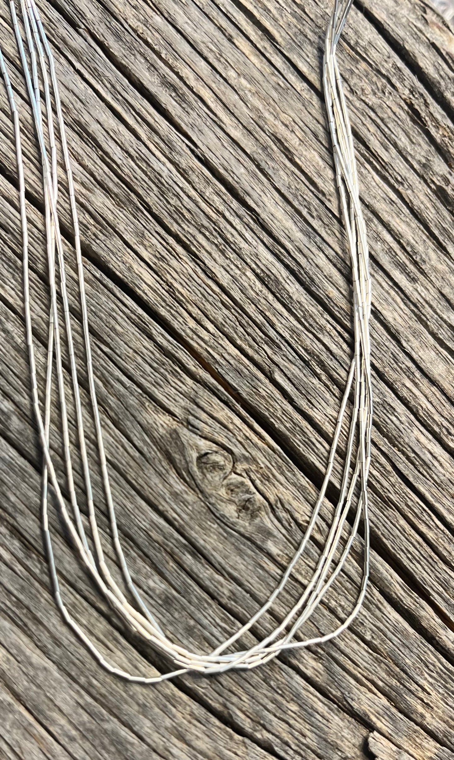 5 Strand Liquid Silver Necklace